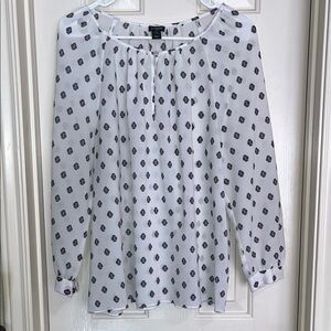 J. Crew • Women’s Sheer White Long Sleeve Blouse • Size Large